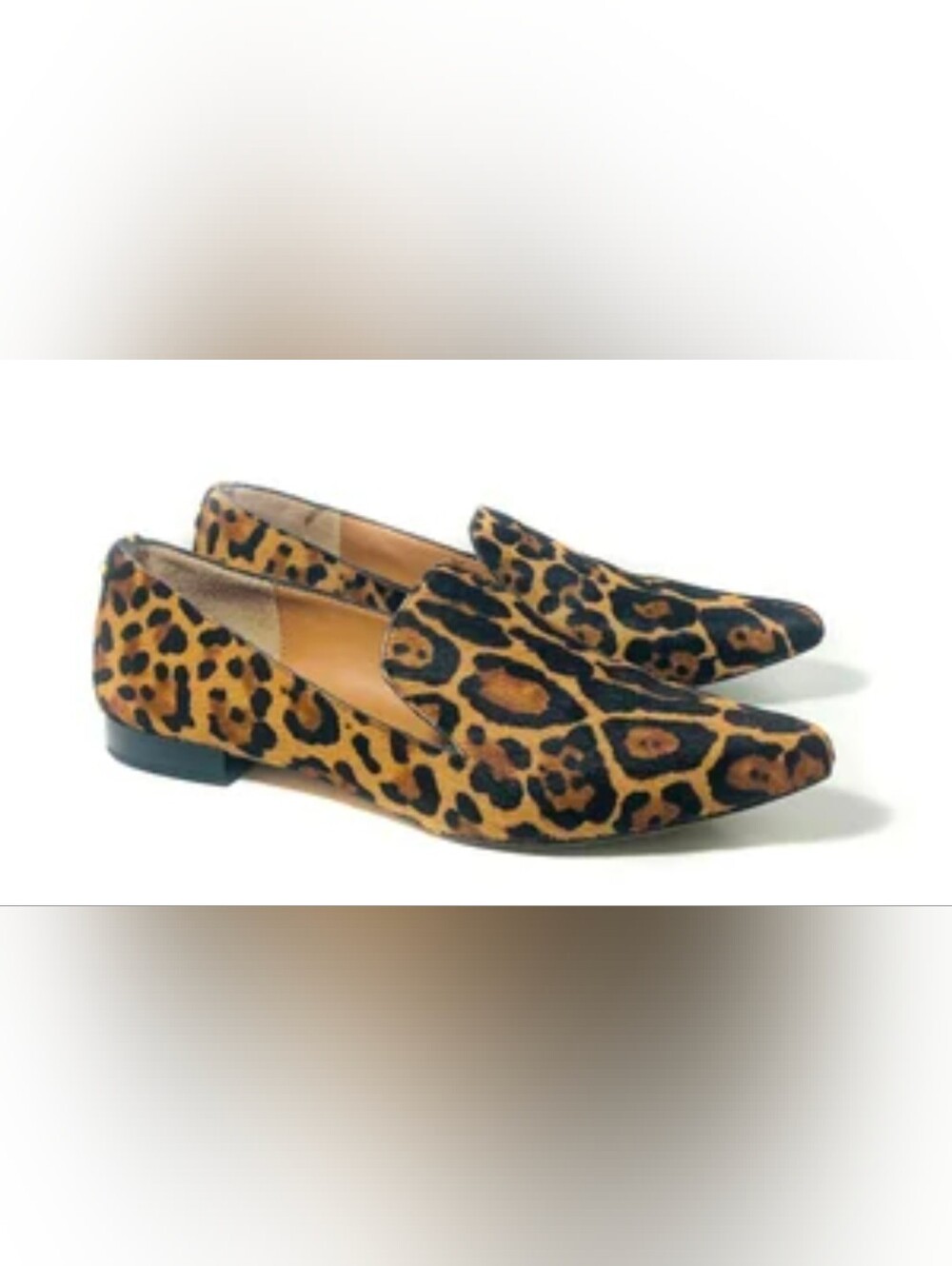 Calvin Klein Y2K Leopard Print Pony Hair Slip-On Flats